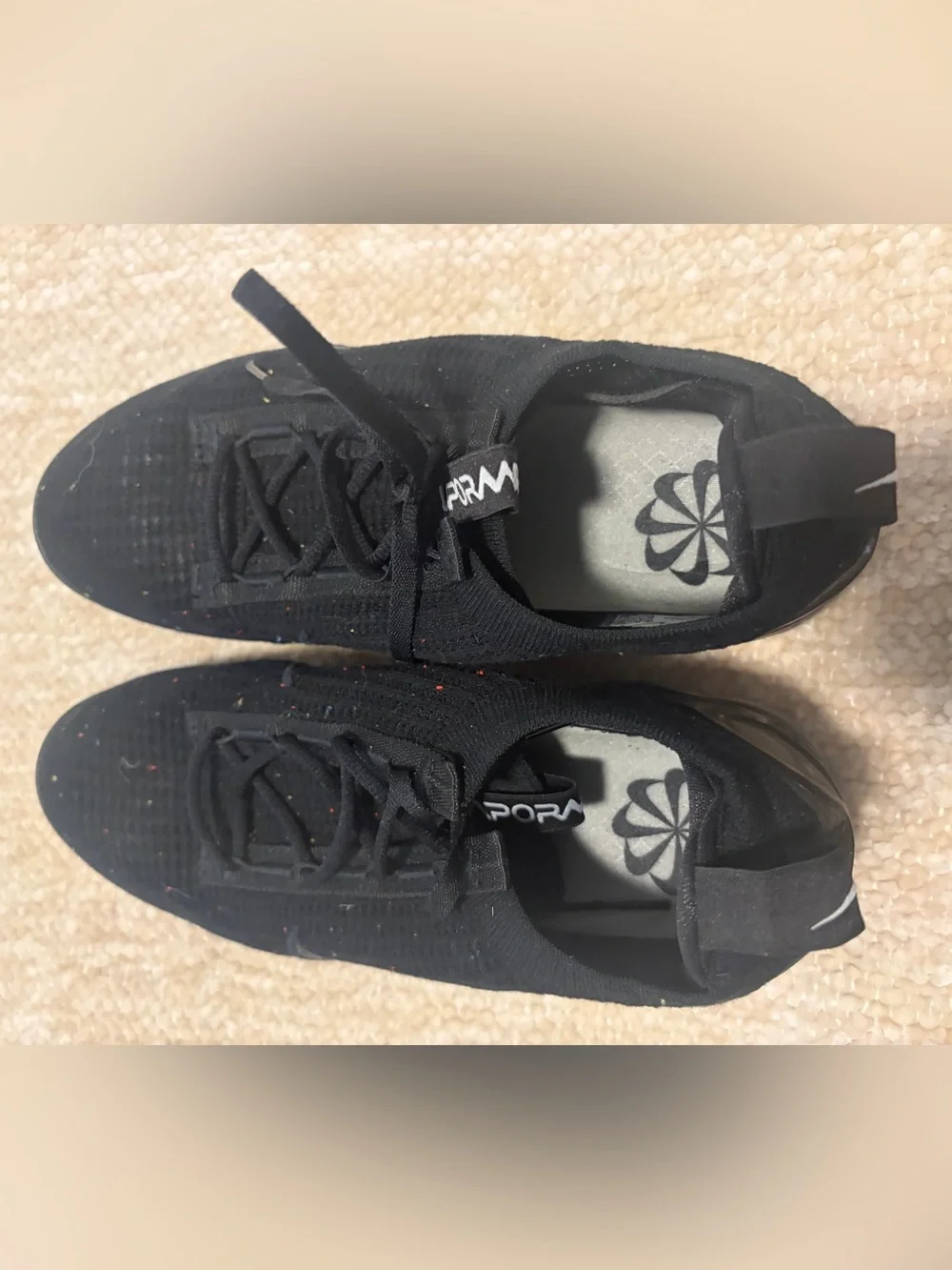 Nike Black Knit VaporMax-Style Air Cushion Sneakers